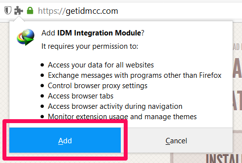 integrate idm with mozilla firefox browser